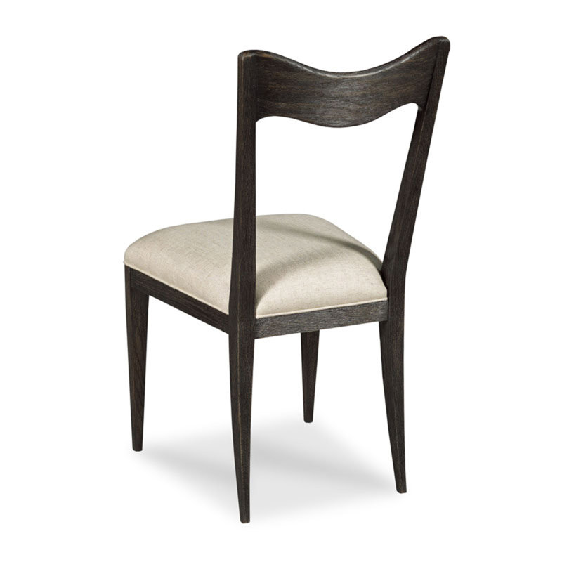 Silhouette Upholstered Dining Chair, Worn Black