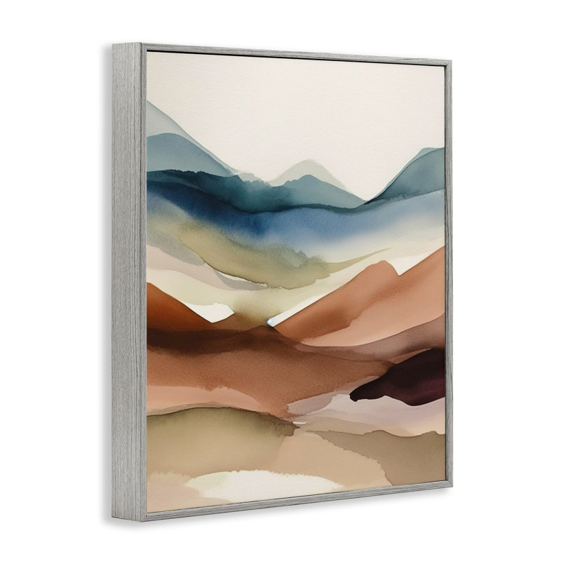 Paysage abstrait du désert, impression sur bois, H 20 po x l 16 po x P 1,5 po, Estampe numérique Farmhouse