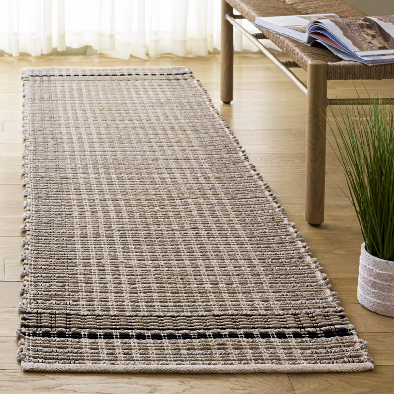 Braided 763 Hand Woven Cotton Pile Striped Rug, Runner 2'3" x 8'