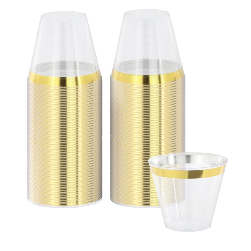  Ensemble de 100 gobelets de fête jetables en plastique 9 onces 100 pièces