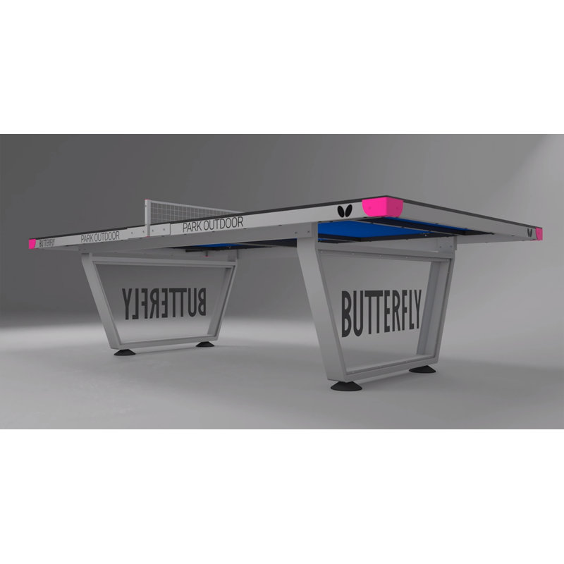 Butterfly Park Blue Outdoor Table Tennis Table with Galvanized Steel Frame