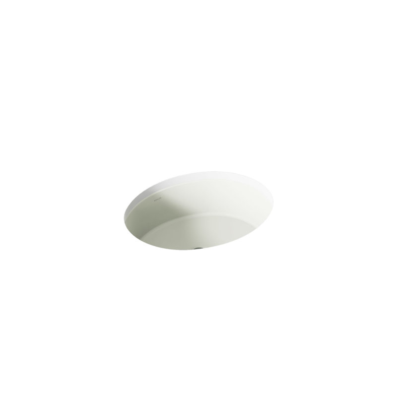 Verticyl Ceramic Oval Undermount Bathroom Sink with Overflow, Dune
