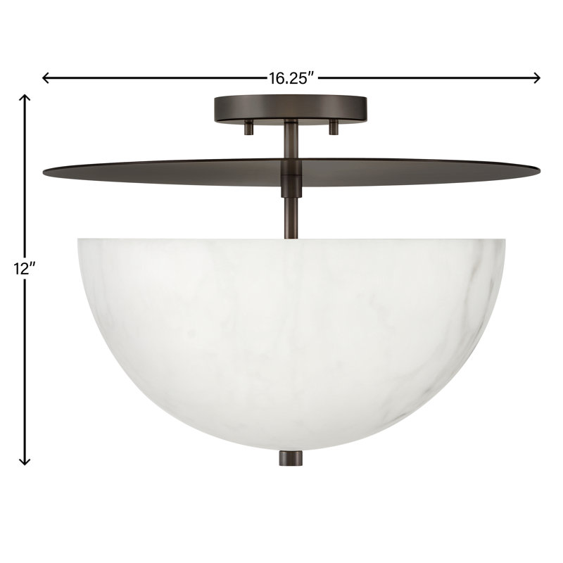 Plafonnier semi-encastré en verre, Oxyde noir