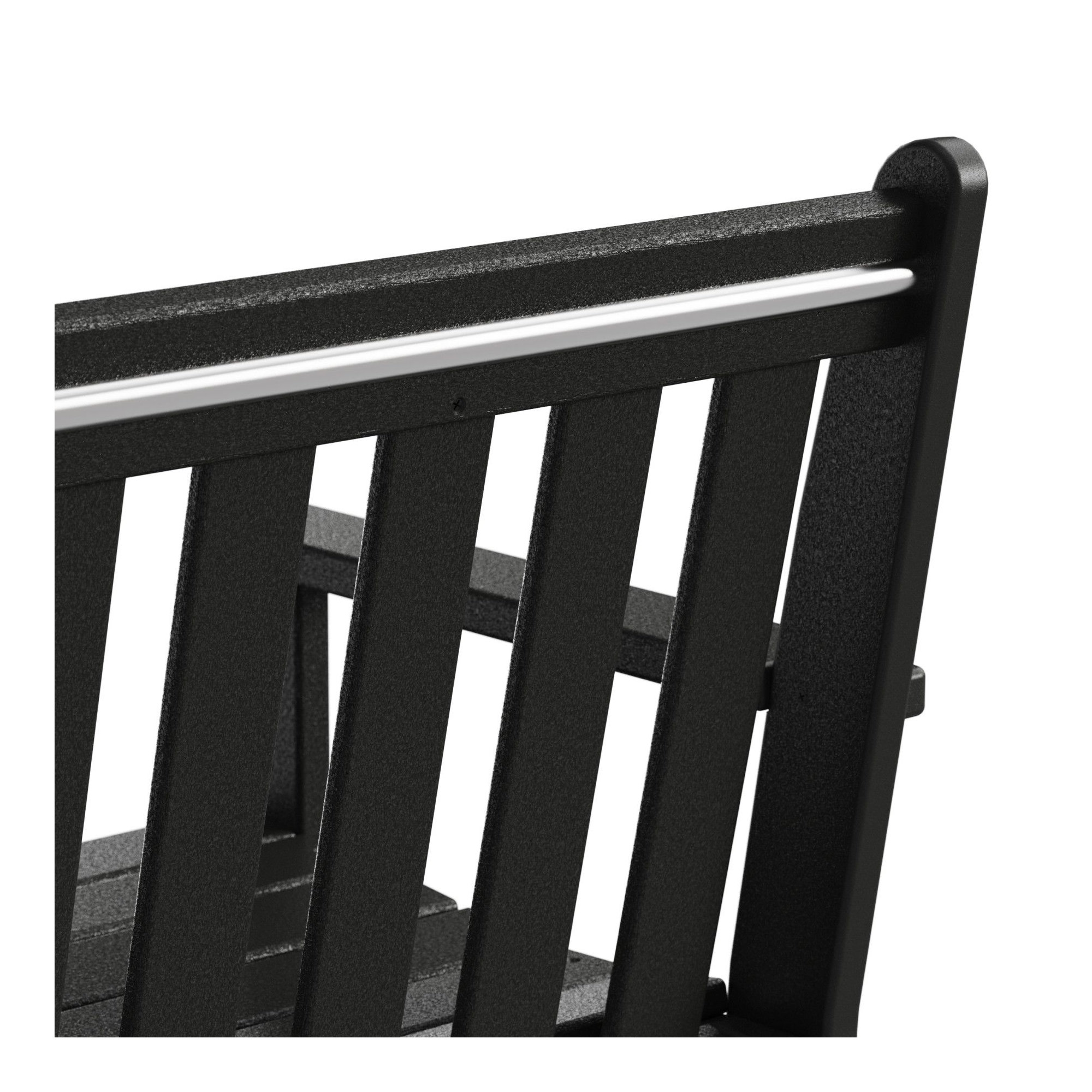 POLYWOOD Vineyard Patio Bench, 35.25" H x 60" W x 24" D, Black