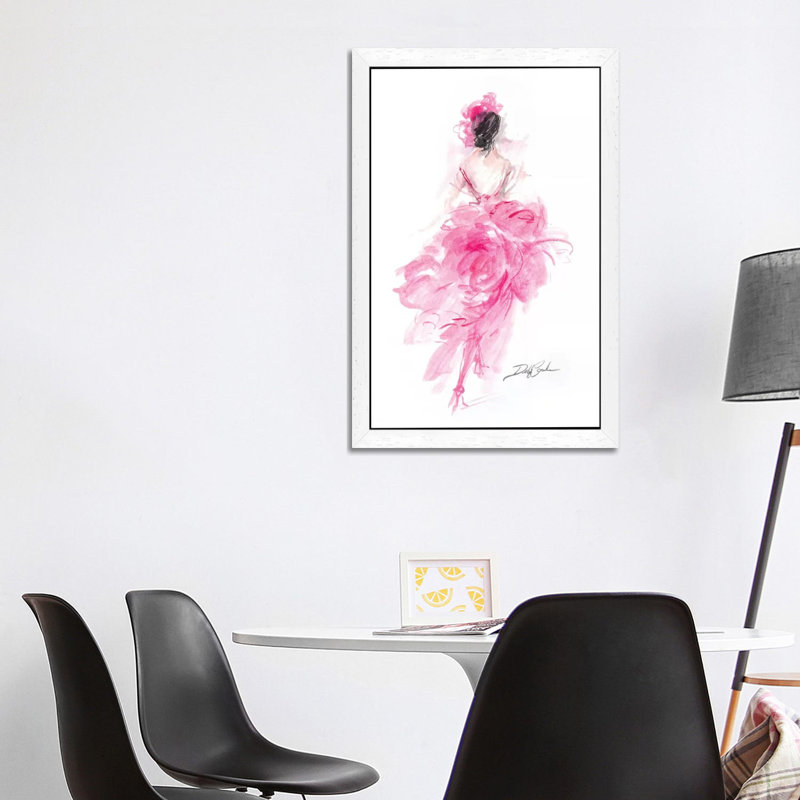 Parisian Pink by Debi Coules - Painting on Canvas, 101.6 cm H x 66.04 cm W, White Floater Framed