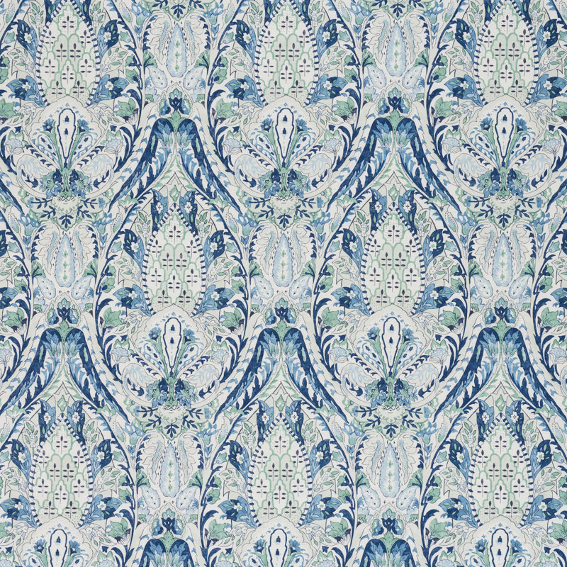 Layla Paisley Fabric, Blue/Green