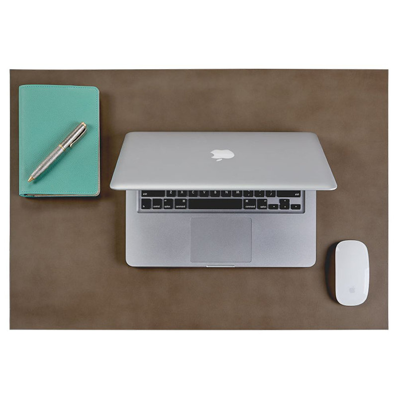 Graphic Image Desk Blotter Double-Sided Leather, Combo, Taupe/Black