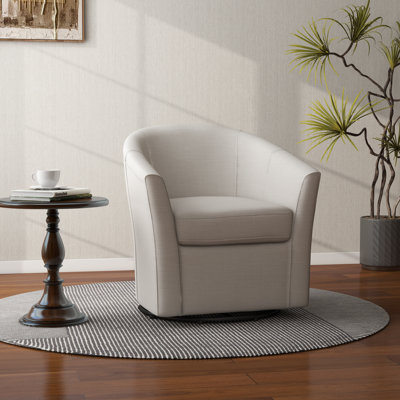 Fauteuil demi-tonneau pivotant rembourré Aunna