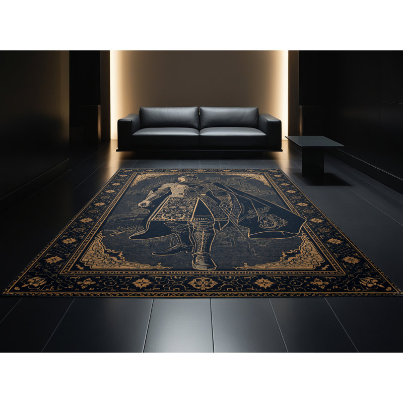 Tapis oriental gris délavé à la machine Alan Paladin, 2 x 5