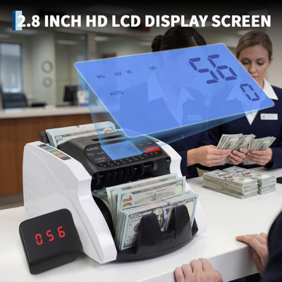 Monnayeur avec comptage de valeur, détection UV / MG / IR / DD / MT, modes d'ajout par lot, écran LCD pour le commerce de détail