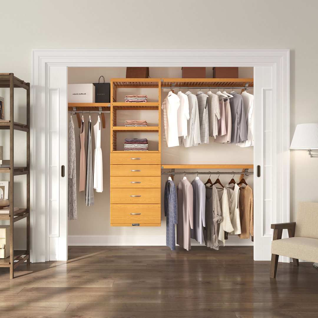 John Louis Home Solid Wood Walk-In Closet System with 5-Drawers John Louis Home 