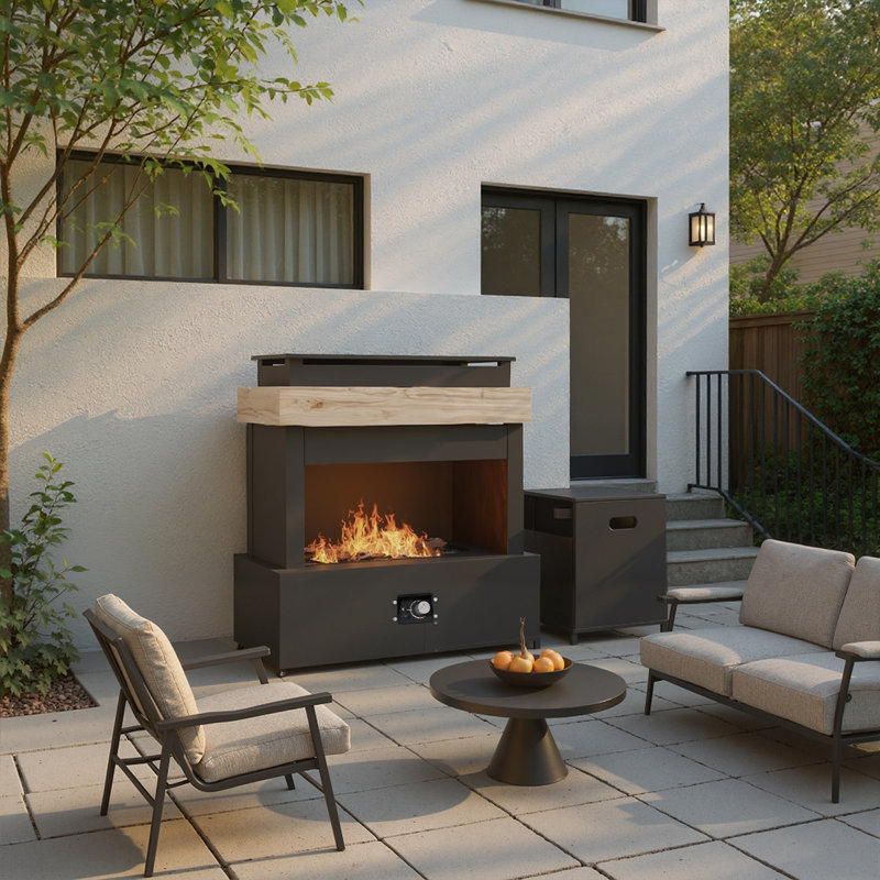 40.5"Hx35.4"W Outdoor Propane Fireplace
