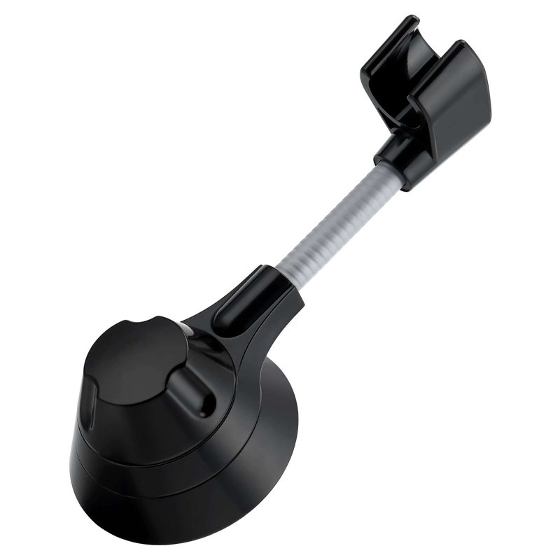 Support de pomme de douche réglable, support de pomme de douche mural sans perceuse pour salle de bain, Noir satiné