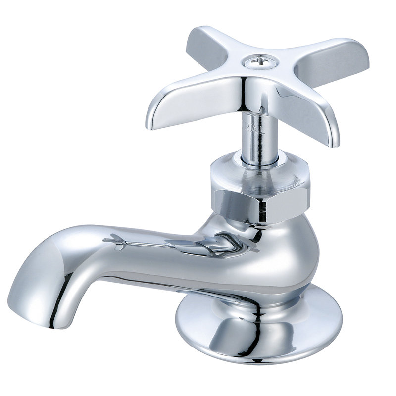 Polished Chrome Single-Hole Cross Handle Bathroom Faucet