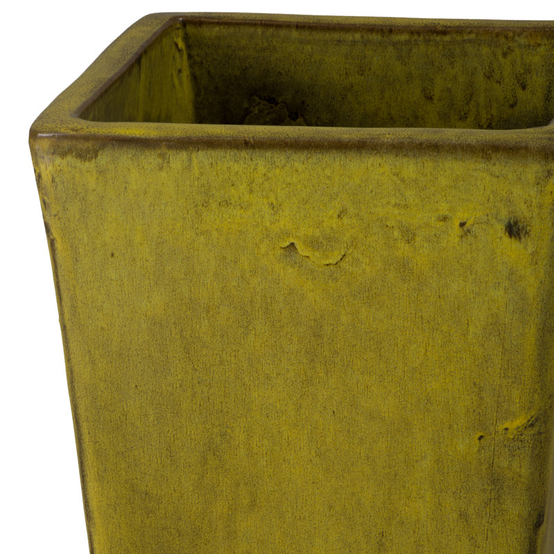 POT À CARREAUX CRISCO TALL, Jaune, H 25 po x l 12 po x P 12 po
