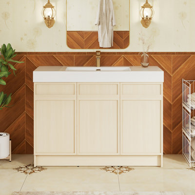 Meuble-lavabo autoportant 47,3 po avec plateau en résine