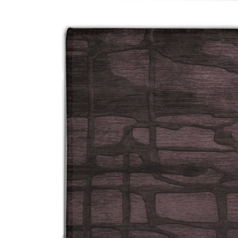 Tapis noir abstrait intérieur et extérieur, Rectangulaire 8 pi x 10 pi