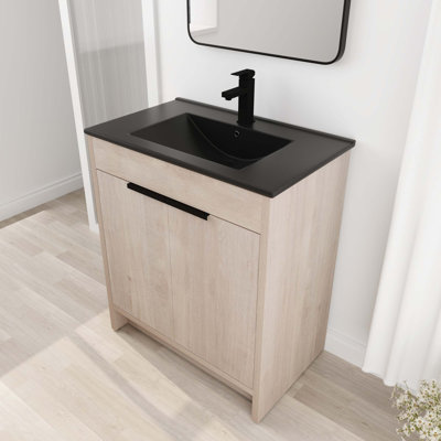 Meuble-lavabo autoportant avec lavabo en céramique