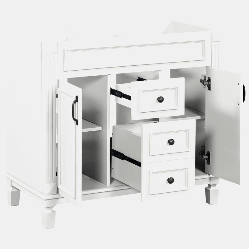 Base de meuble-lavabo simple 35,9 po seulement, Blanc