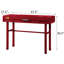 Bureau de coiffeuse rouge à 1 tiroir - option attrayante de style industriel