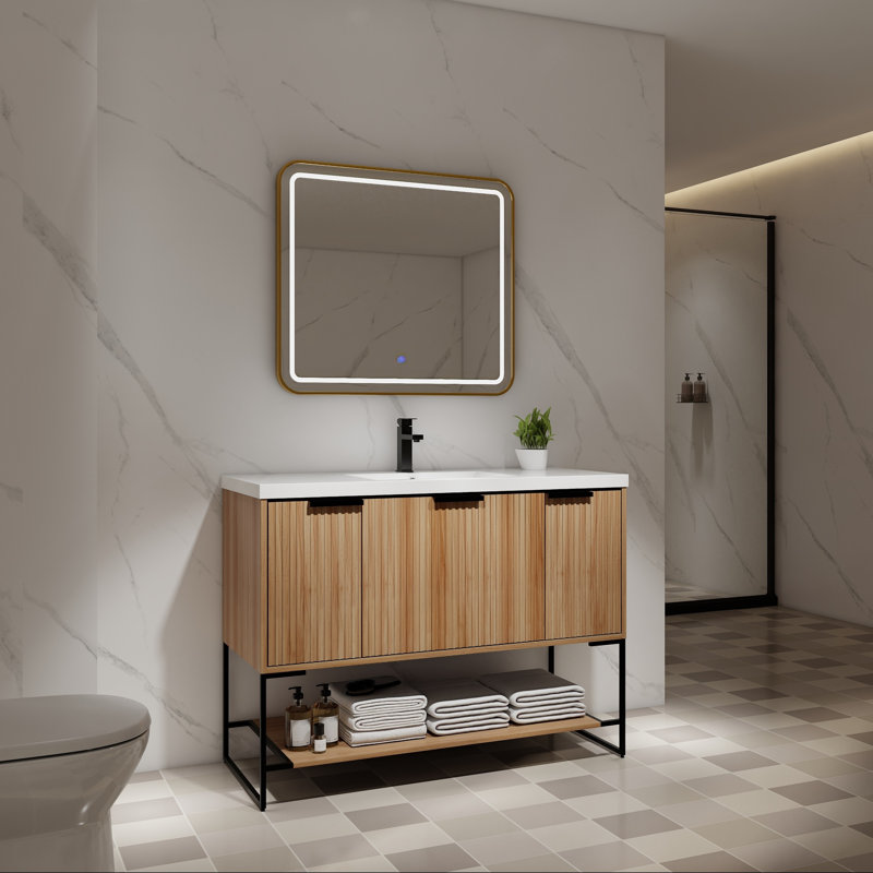 Meuble-lavabo simple 63 po avec plateau en céramique