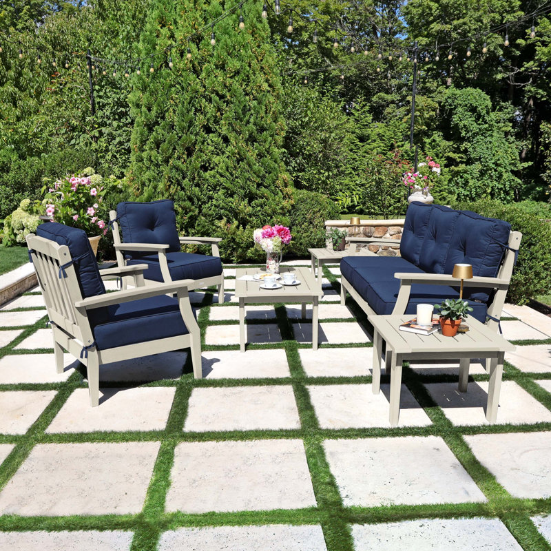 Lehigh 6-Piece Couch and Chair Deep Seating Set, Spectrum Indigo