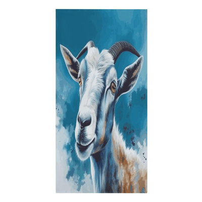 Blue Goat Print Beach Towel Bath Towels Pool Towels Towel with Soft Absorbent -Machine Washable,Repeatability,Fashionable,Quick Dry for Travel,Yoga,Camping, 30 x 60 in