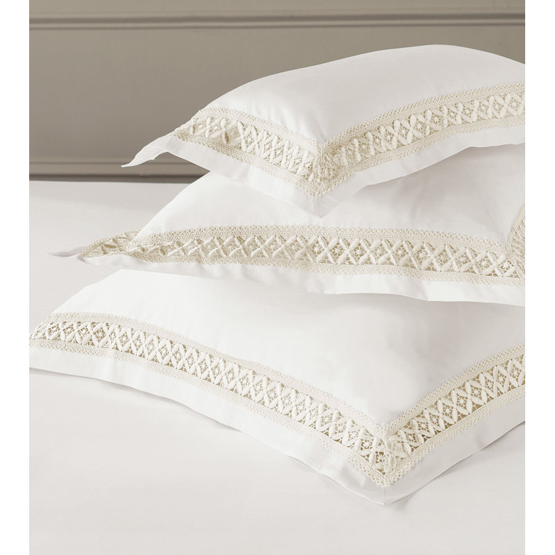 Juliet 100% Cotton Envelope Sham, Standard, Ivory/Fawn