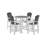Outdoor Bar Chairs - High Top Patio Table And Stools Of 5 Versatile For Garden, Pool White Gray 4 Noise Reduction White/Gray