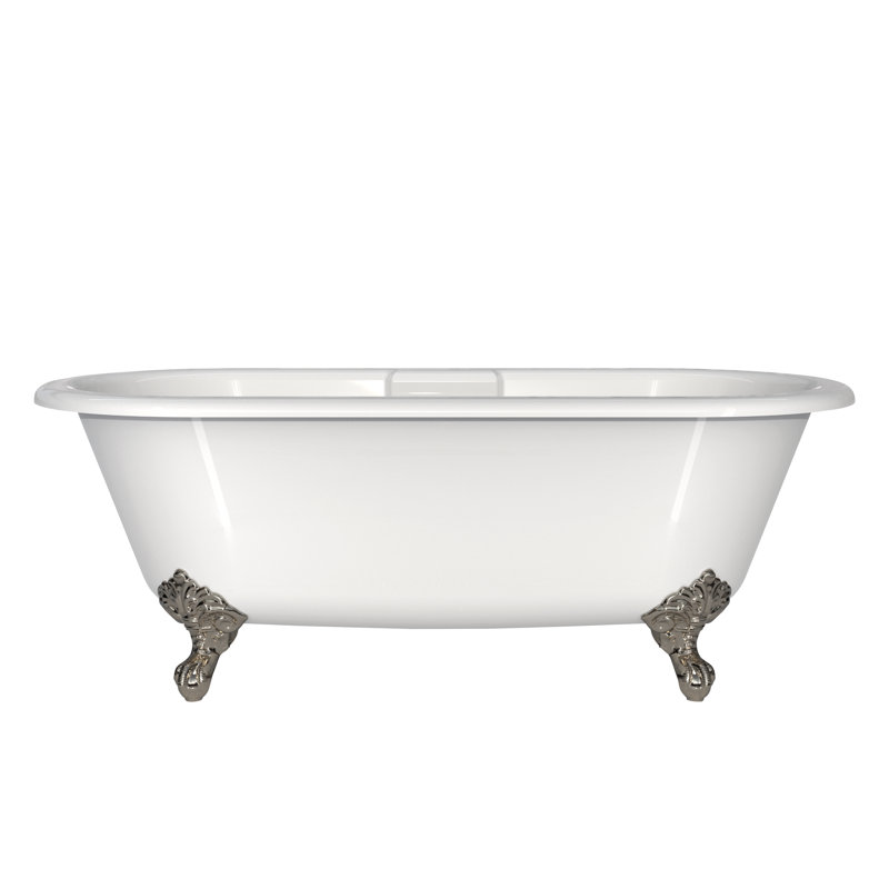 Cheshire 69" x 31" Freestanding Soaking Bathtub, Polished Nickel