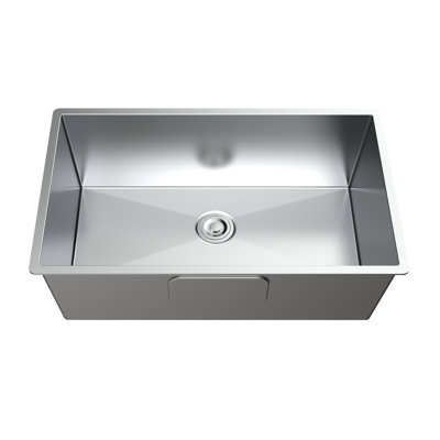 Topcraft 32x19x10 Undermount Single Bowl Kitchen Sink, 18 Gauge T304 Stainless Steel Under Mount Kitchen Sink