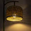 Lampe sur pied industrielle avec abat-jour à rayures rustiques, poteau sur pied, base lourde, douille E26 pour étude de lecture de bureau de chambre à coucher
