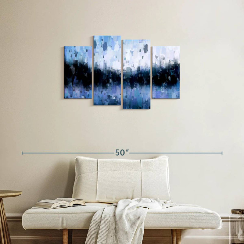 Avery Abstract Navy Blue, 22" H x 36" W