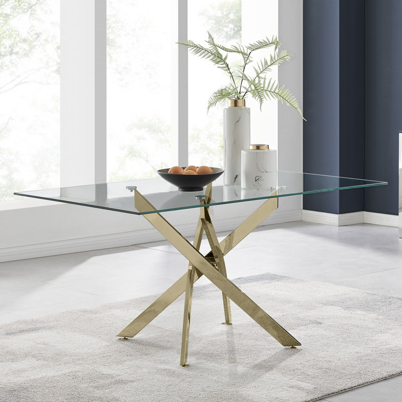 Ensemble de table de salle à manger Lenworth, Or, Noir, Gold