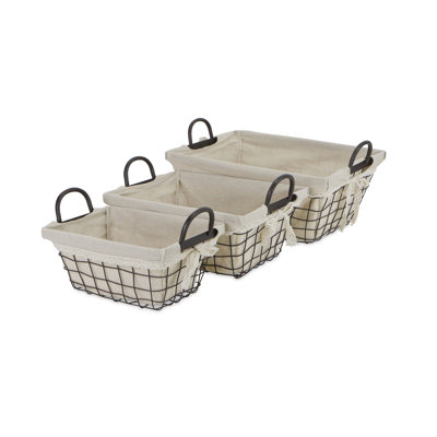 Ensemble de paniers en métal 3 pièces