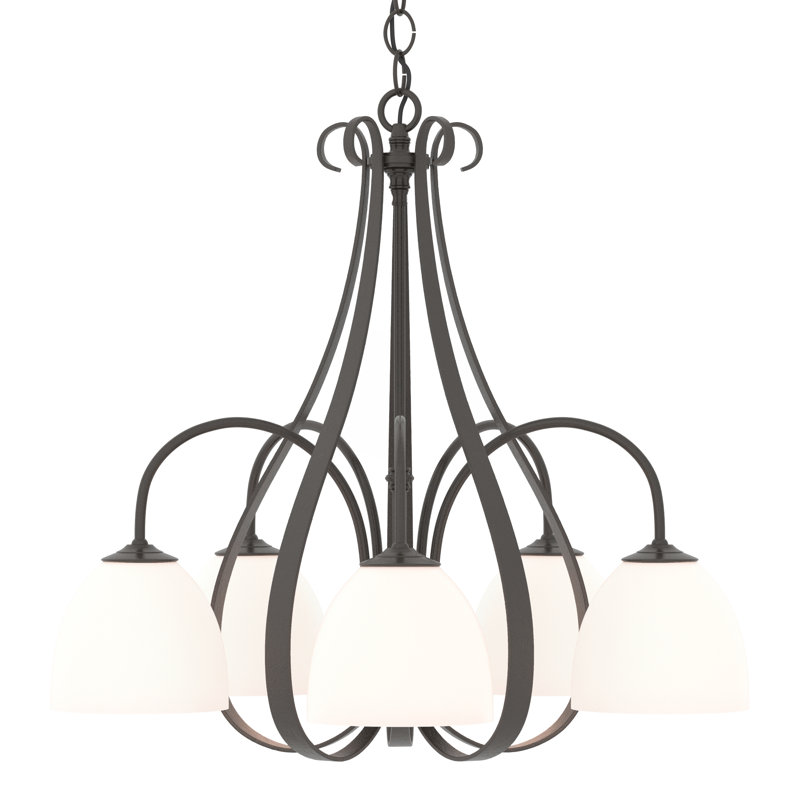 Sweeping Taper 5 - Light Shaded Classic/Traditional Chandelier, Oil Rubbed Bronze