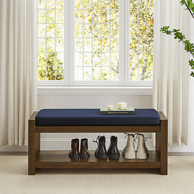 Banc d'appoint avec étagère à chaussures à tablette inférieure