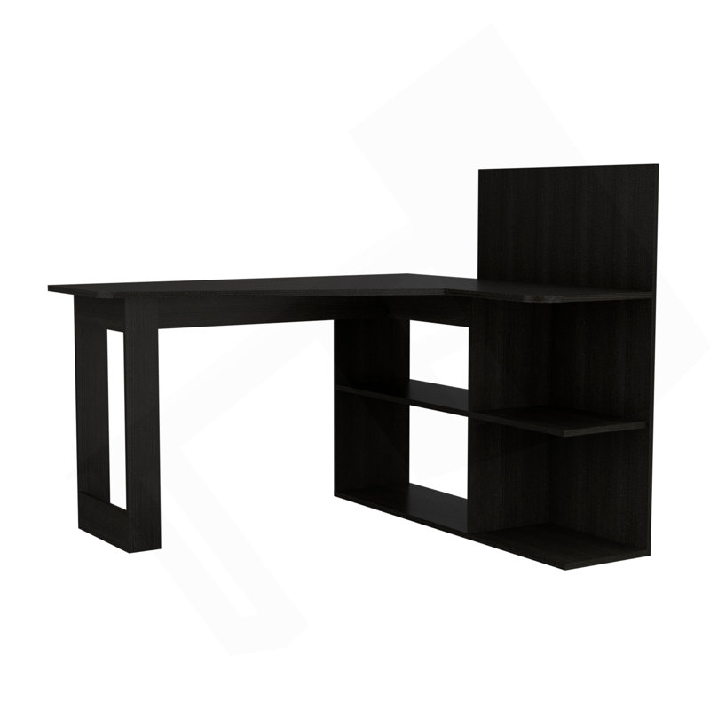 Bureau d'écriture, cinq tablettes ouvertes - noir, Black