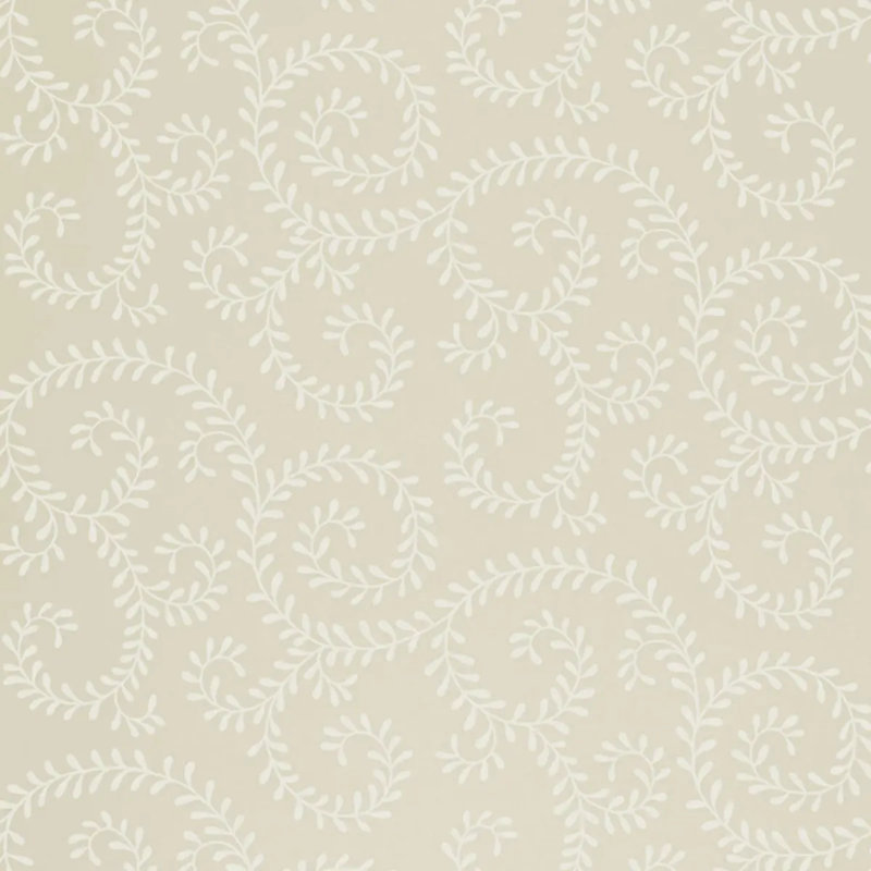 Leafy Scroll Wallpaper, Bone