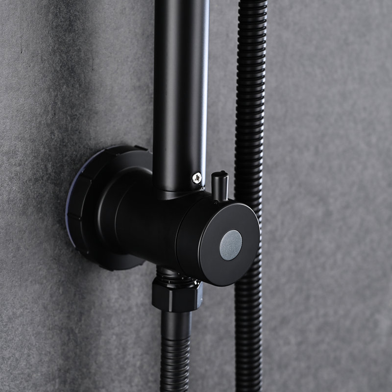 Bathroom Shower With 6 Inch Rain Head & Handheld, Matte Black, 2.5 Gpm Flow, Adjustable Slide Bar, Corrosion , Tranquil And Handheld , Gpm, Water Advanced Technology
