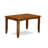 7 Piece Dining Room Table Set Consist of a Square Wooden Table with Butterfly Leaf and 6 Linen Fabric Kitchen Dining Chairs, Saddle Brown-1531744462