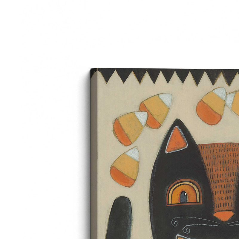 «Halloween Black Cat» par Bernadette Deming, reproduction d'art, L 12 po x H 16 po, Ne s’applique pas, Wrapped Canvas