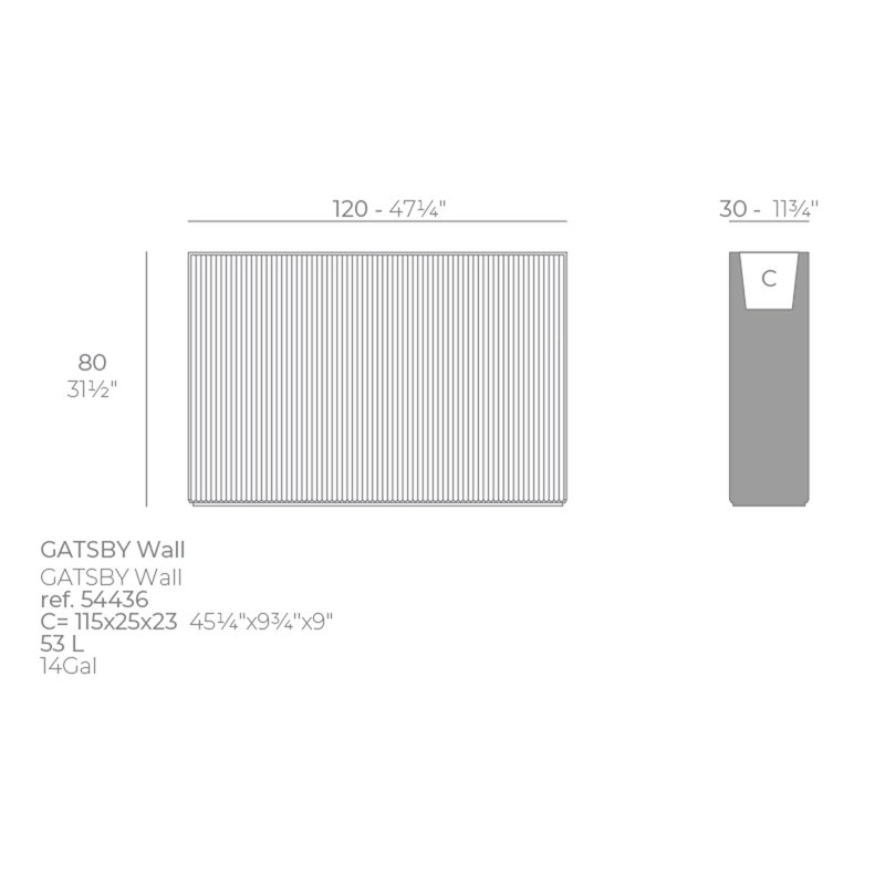 Gatsby Rectangle RGBW LED DMX Planter by Ramón Esteve