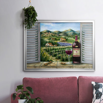 «Tuscan Red and Vineyard», reproduction d'art sur toile