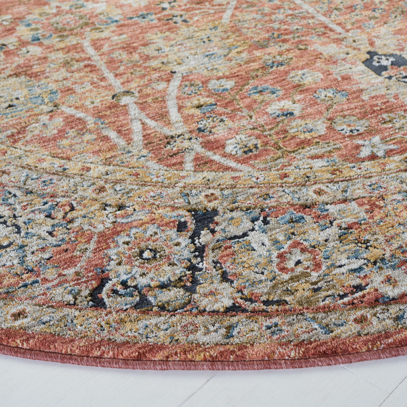 Tapis Silverado 112 rouille / bleu, Rond 6 pi 4 po
