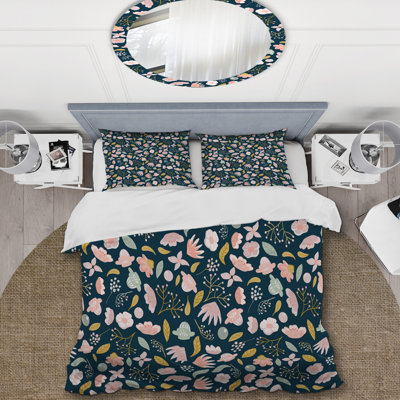 Colorful Wildflowers - Floral Duvet Cover Set - Microfiber Polyester