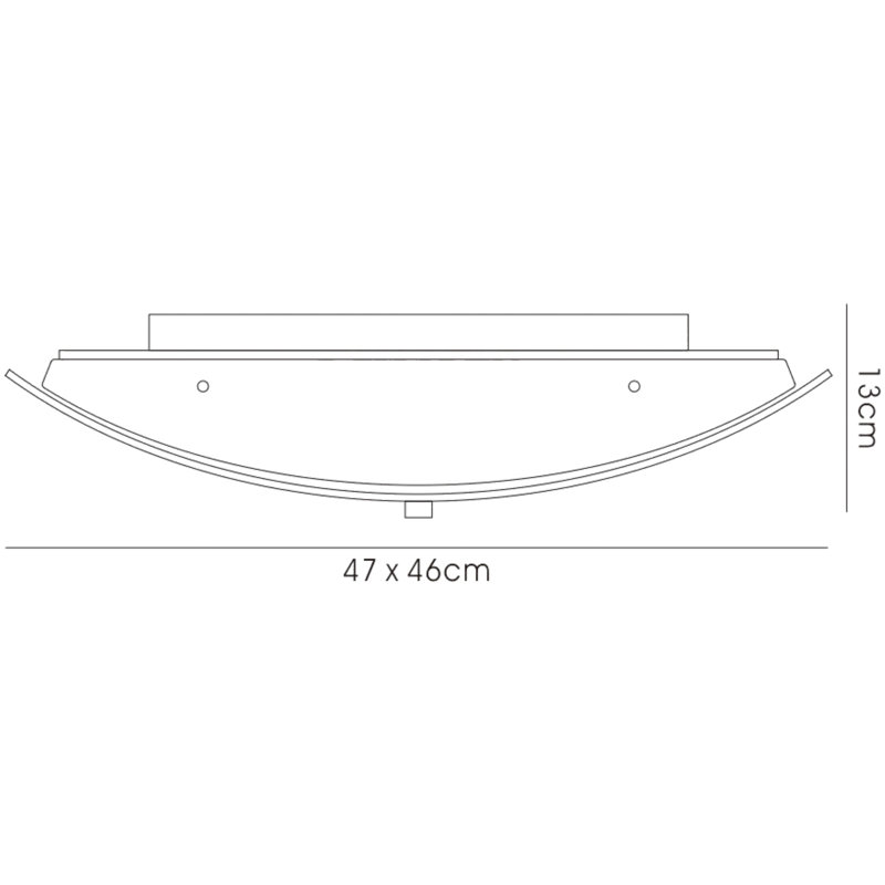 Petra Glass Flush Mount, Black