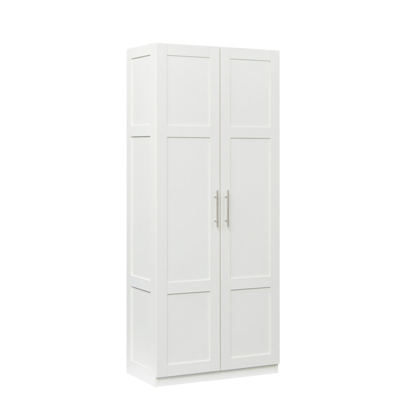 Armoire haute et armoire de cuisine avec 2 portes et 3 cloisons pour séparer 4 espaces de rangement