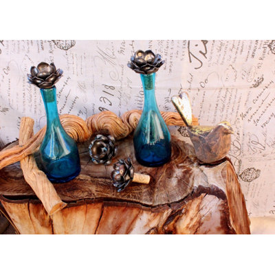 Bouteilles décoratives en verre 12 "avers Aqua