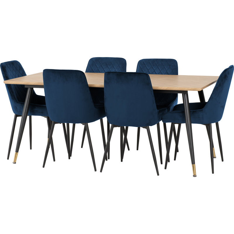 Aathyn 6 -Person Dining Set, Blue
